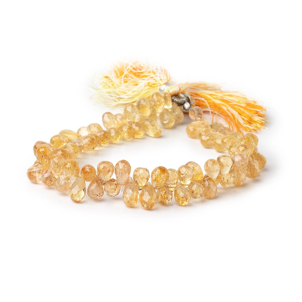 6x4 - 9x5mm Imperial Topaz Faceted Tear Drop Beads 7.75 inch 80 pieces - Beadsofcambay.com