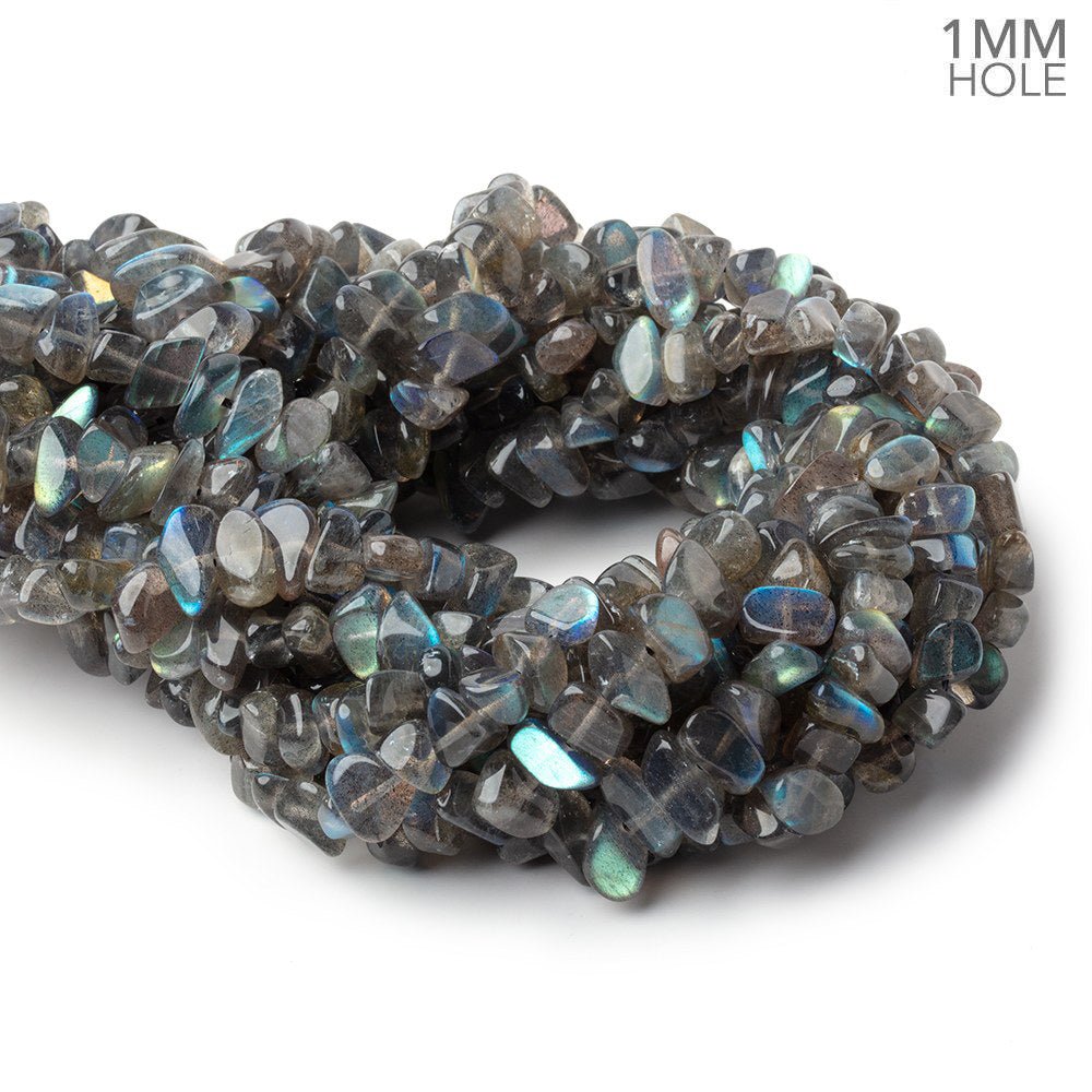 6x5 - 10x4mm Labradorite Plain Nugget 16 inch 78 Beads 1mm Hole - Beadsofcambay.com