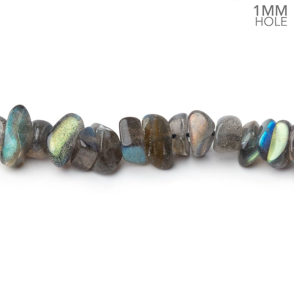 6x5 - 10x4mm Labradorite Plain Nugget 16 inch 78 Beads 1mm Hole - Beadsofcambay.com