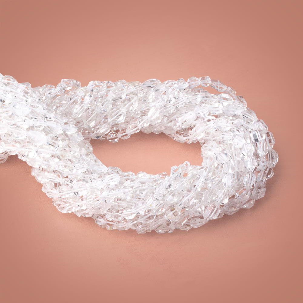 6x5 - 8x6mm Double Terminated Quartz Beads 15.5 inch 52 pieces - Beadsofcambay.com