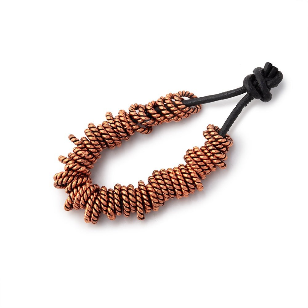 6x5mm Antiqued Copper Twisted Oval Shaped Jump Ring Set of 50 - Beadsofcambay.com