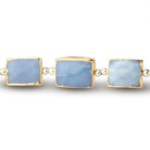 7 - 10mm Gold Leaf Owyhee Blue Opal Faceted Rectangle 8 inch 15 Beads - Beadsofcambay.com
