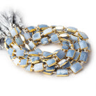 7 - 10mm Gold Leaf Owyhee Blue Opal Faceted Rectangle 8 inch 15 Beads - Beadsofcambay.com
