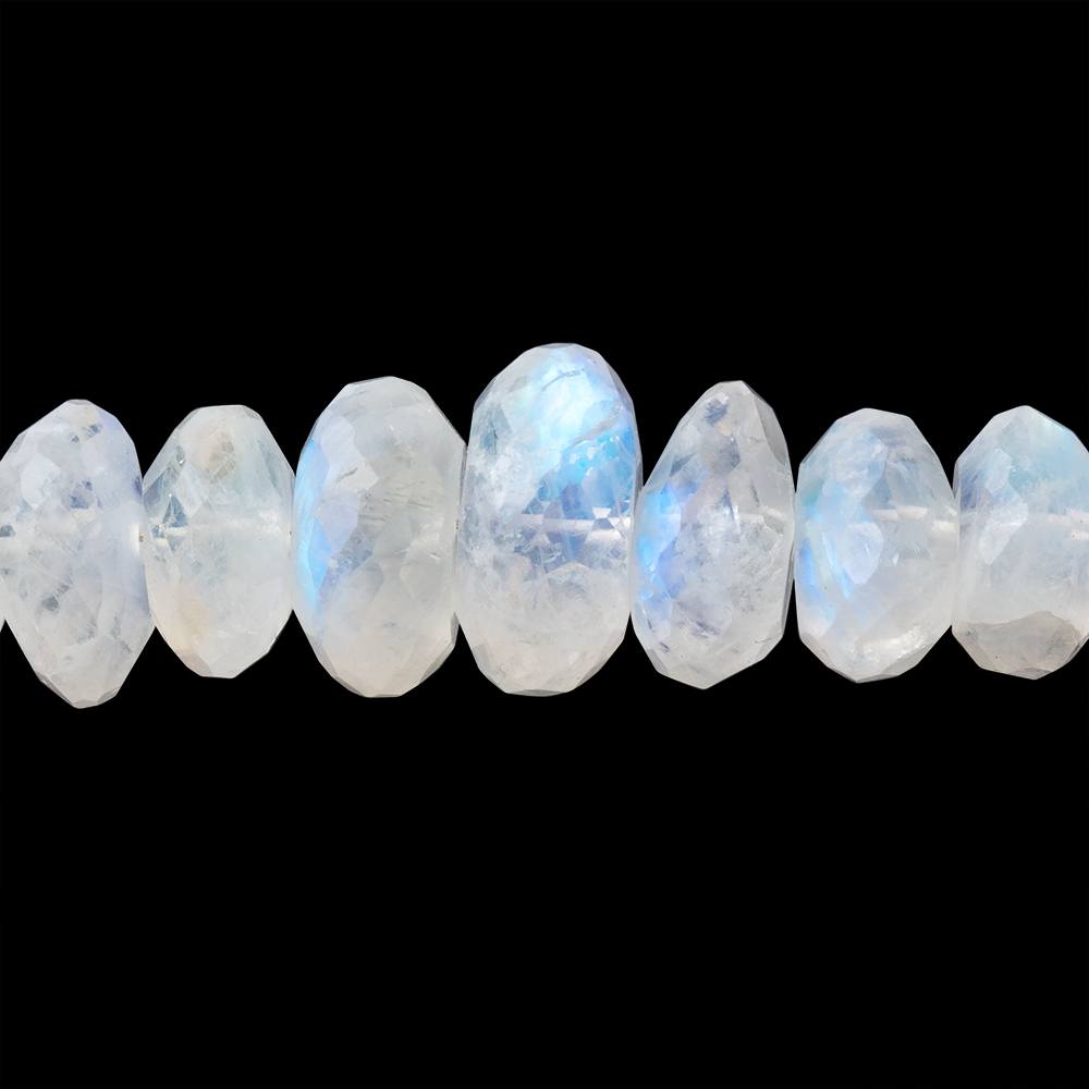 7-12mm Rainbow Moonstone faceted rondelle Beads 16 inch 97 pieces - Beadsofcambay.com