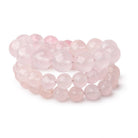 7-12mm Rose Quartz Faceted Round Beads 16 inch 46 pieces AAA - Beadsofcambay.com
