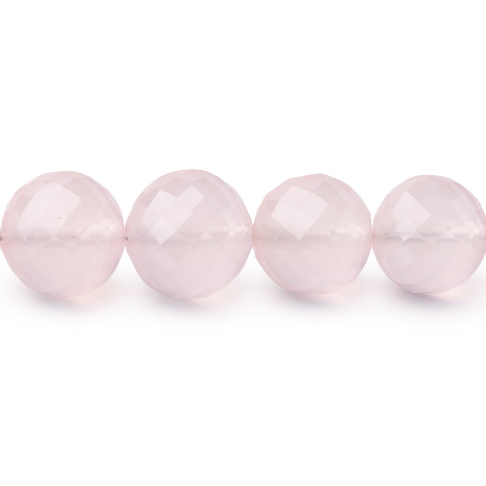 7-12mm Rose Quartz Faceted Round Beads 16 inch 46 pieces AAA - Beadsofcambay.com