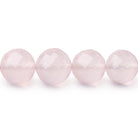 7-12mm Rose Quartz Faceted Round Beads 16 inch 46 pieces AAA - Beadsofcambay.com