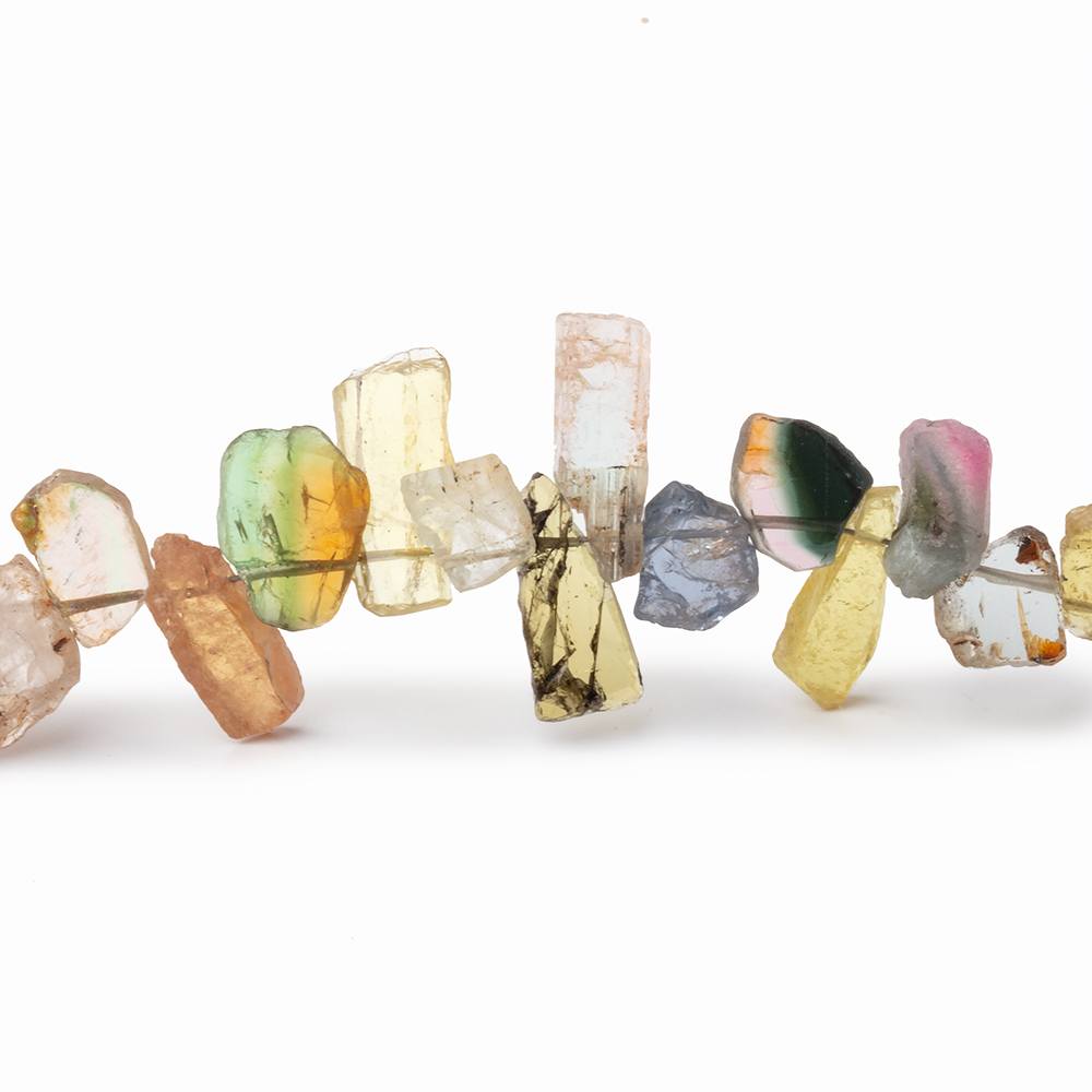 7 - 13mm Multi Color Tourmaline Slice Beads 8 inch 46 pieces - Beadsofcambay.com