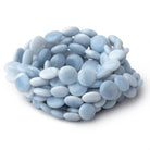 7 - 15mm Pale Owyhee Blue Opal Plain Coin Beads 16 inch 34 pieces - Beadsofcambay.com