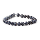 7 - 7.5mm Blue Sapphire Faceted Round 7 inch 24 Beads - Beadsofcambay.com