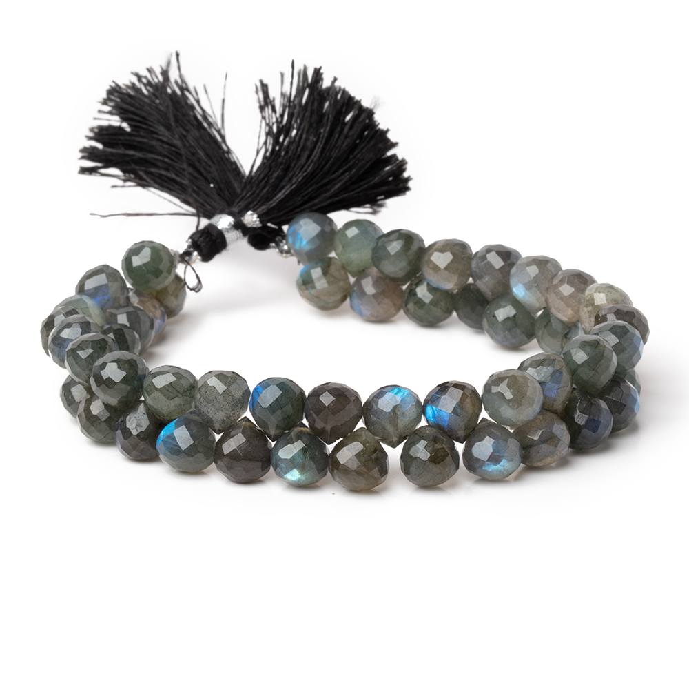 7-7.5mm Labradorite Faceted Candy Kiss Beads 8 inch 50 pieces AA - Beadsofcambay.com