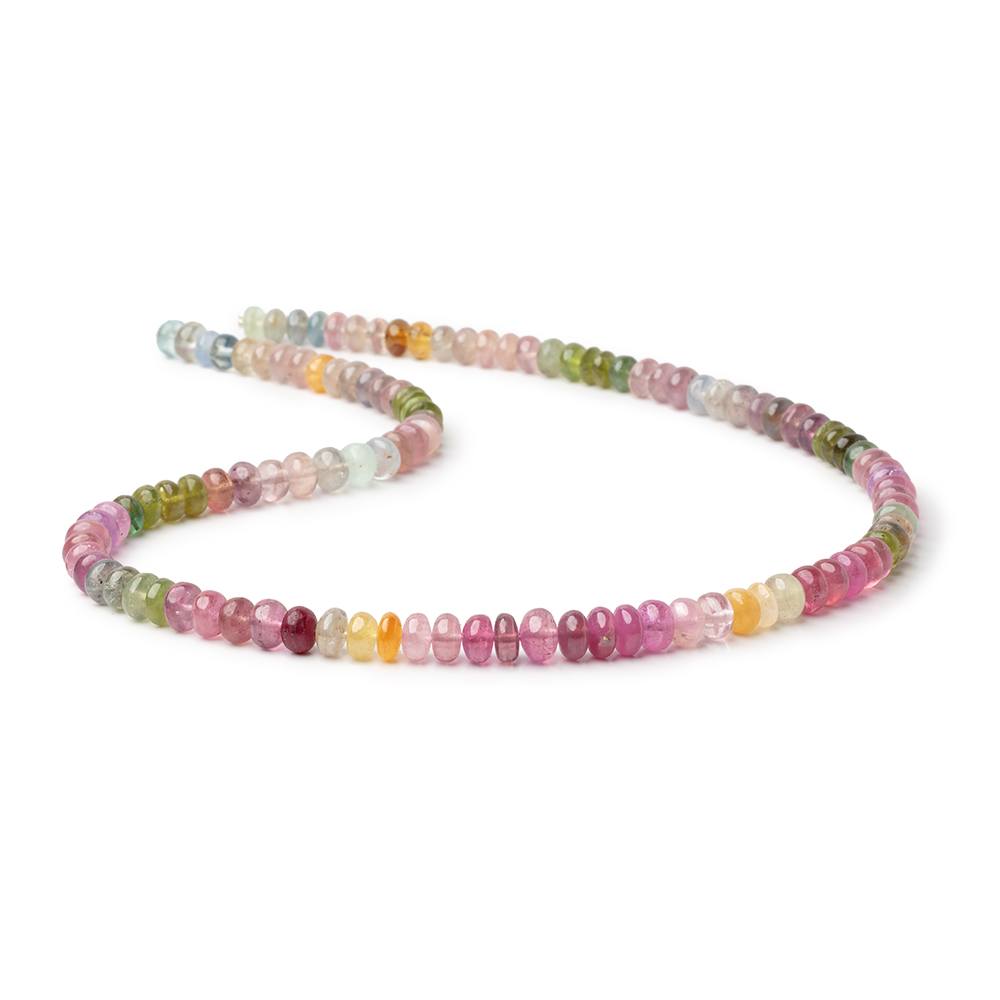 7-7.5mm Multi Color Sapphire Plain Rondelle Beads 18 inch 112 pieces AA - Beadsofcambay.com