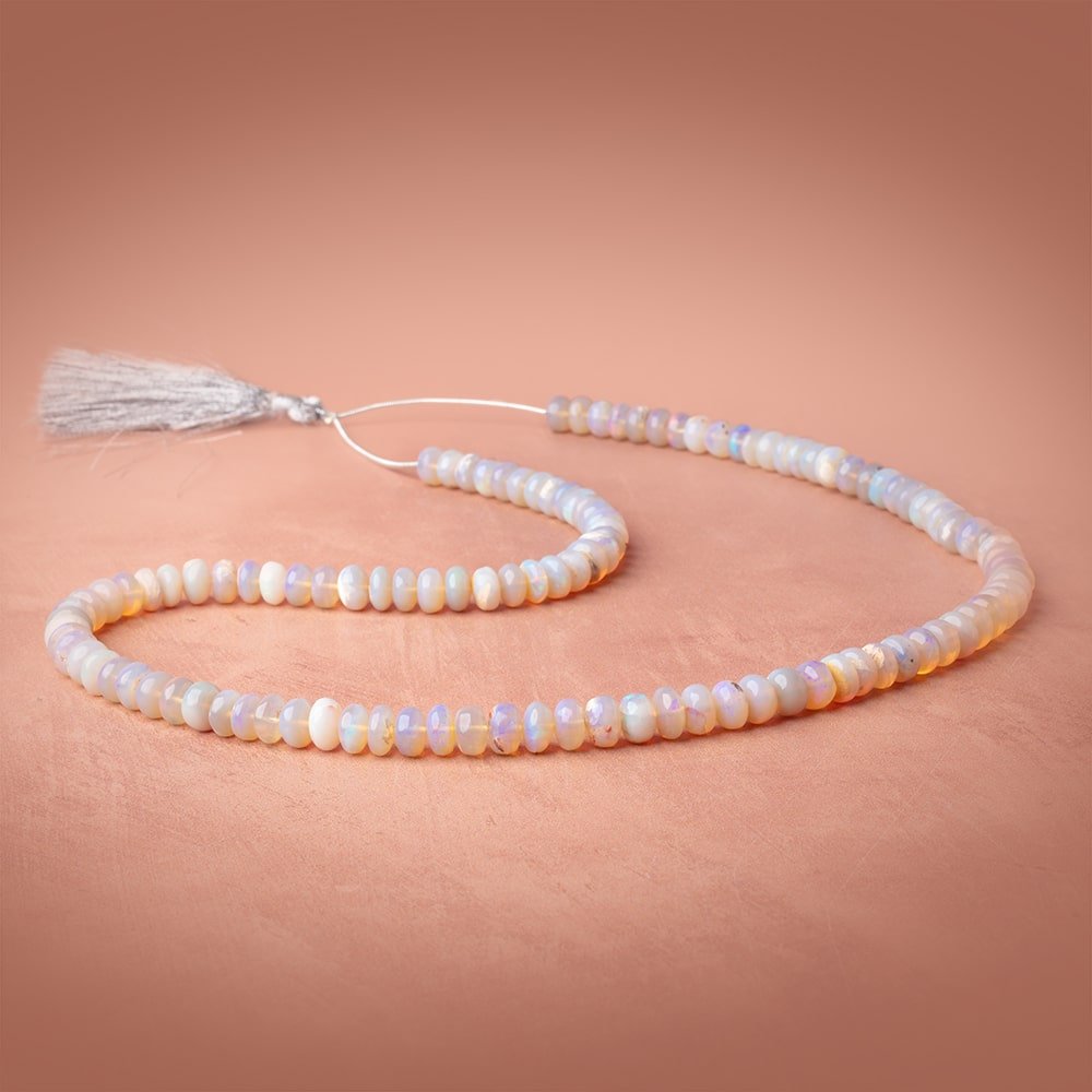7 - 8mm Australian Opal Plain Rondelle Beads 20 inch 112 pieces AA - Beadsofcambay.com