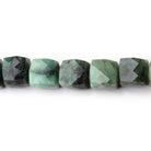 7 - 8mm Brazilian Emerald Faceted Cube Beads 7.5 inch 24 pieces - Beadsofcambay.com