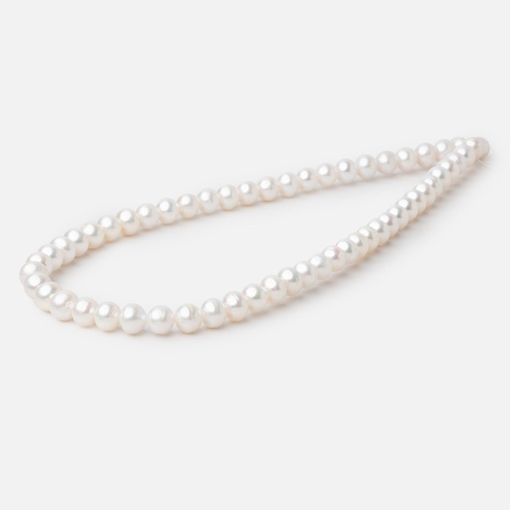 7 - 8mm Chinese Akoya Saltwater Pearl Beads 15.5 inch 51 pieces A - Beadsofcambay.com