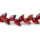 7 - 8mm Garnet Shoulder Drill Faceted Tear Drop 4 inch 22 Beads - Beadsofcambay.com