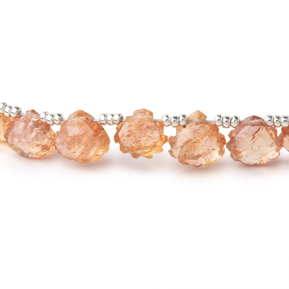 7 - 8mm Imperial Topaz Faceted & Scalloped Heart 7 inch 26 Beads - Beadsofcambay.com