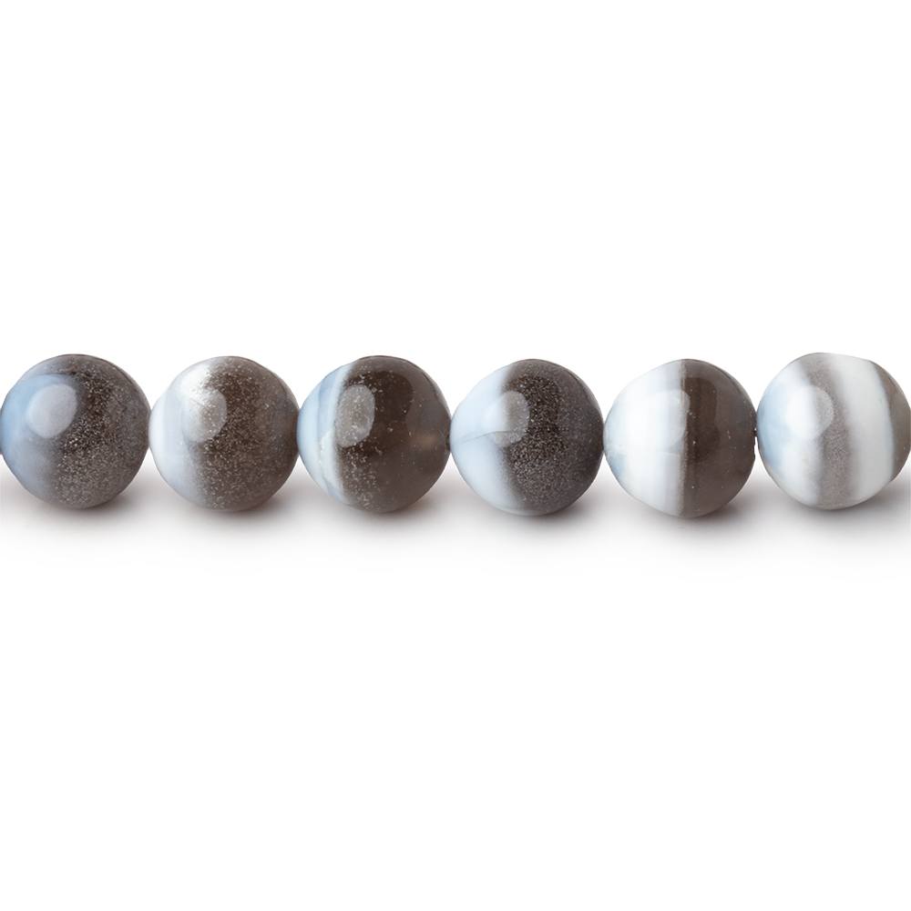 7-8mm Owyhee Blue Opal & Gray Agate Plain Round Beads 16 inch 52 pieces - Beadsofcambay.com