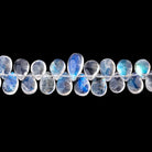 7-8mm Rainbow Moonstone Plain Pear Beads 8.5 inch 76 pieces AAA - Beadsofcambay.com
