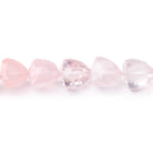 7 - 8mm Rose Quartz Faceted Trillion Beads 7 inch 24 pieces - Beadsofcambay.com