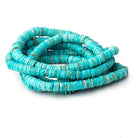 7 - 8mm Sleeping Beauty Turquoise Plain Heishi Beads 14 inch 215 pieces - Beadsofcambay.com