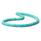 7 - 8mm Sleeping Beauty Turquoise Plain Heishi Beads 14 inch 215 pieces - Beadsofcambay.com