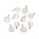 7-8mm Vermeil Wire Wrapped Rainbow Moonstone Faceted Heart 1 Pendant - Beadsofcambay.com