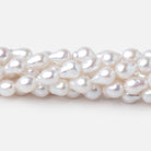 7 - 8mm White Chinese Akoya Saltwater Pearls 15.5 inch 50 Beads - Beadsofcambay.com