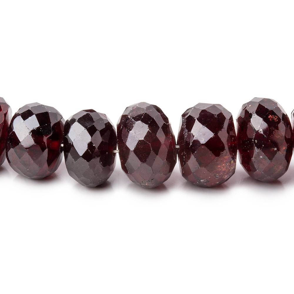 7 - 9.5mm Garnet Faceted Rondelle Beads 16 inch 72 pieces - Beadsofcambay.com