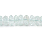 7 - 9mm Aquamarine Faceted Rondelle Beads 17 inches 105 pieces - Beadsofcambay.com
