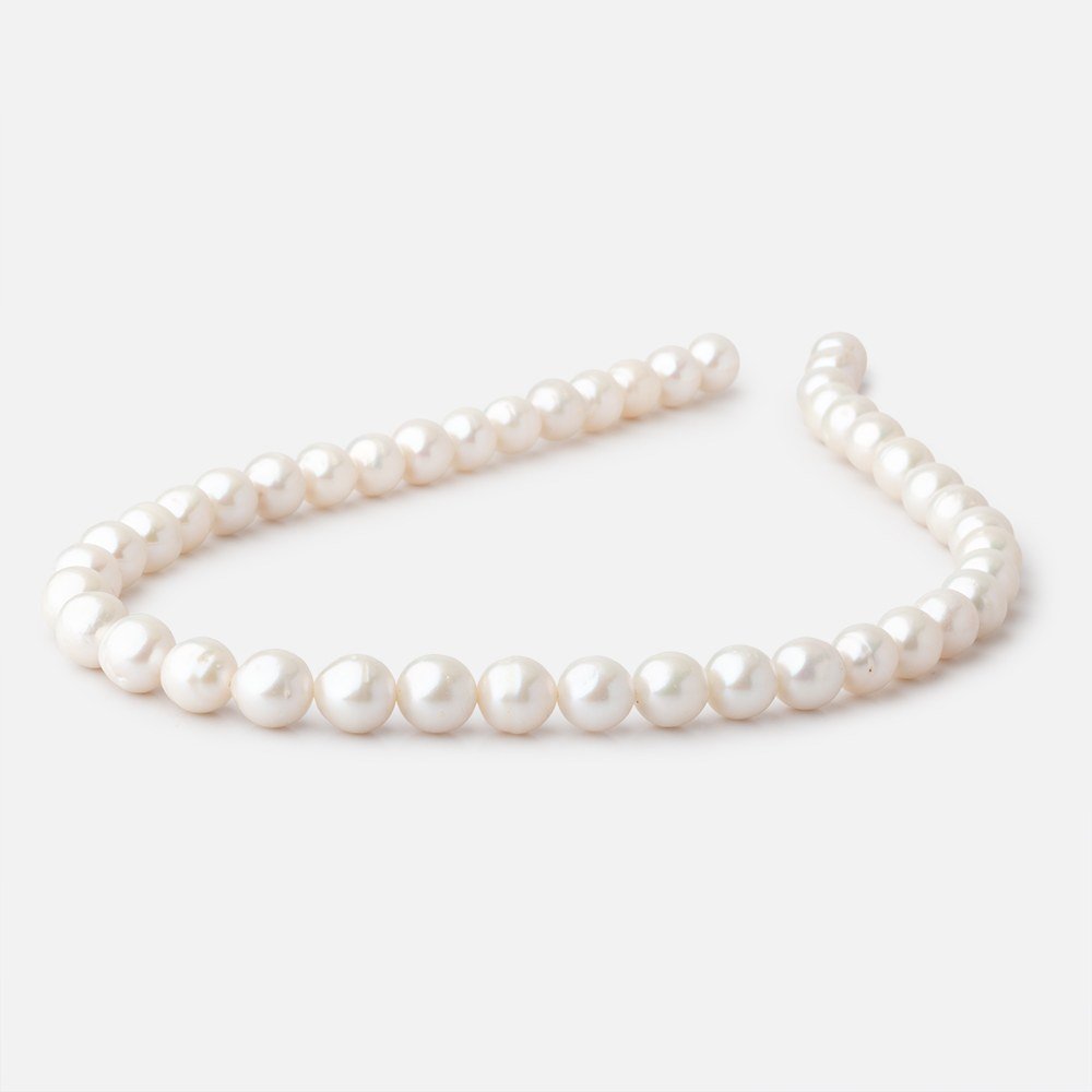 7 - 9mm Off White Chinese Akoya Saltwater Pearls 15 inch 45 Beads A - Beadsofcambay.com