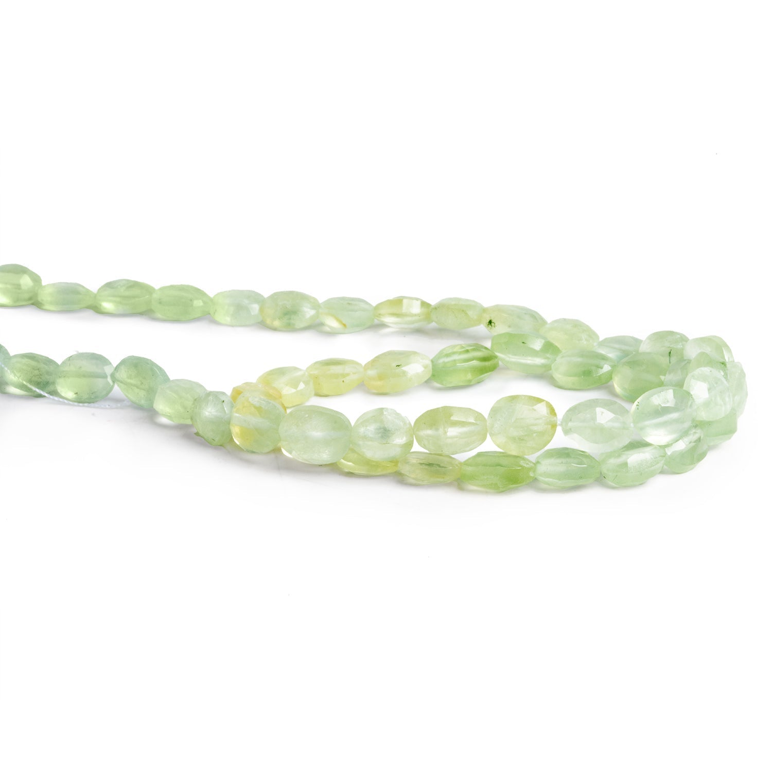 7 - 9mm Shaded Prehnite Faceted Oval Beads 14.5 inch 42 pieces - Beadsofcambay.com