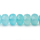7.5-10mm Blue Chalcedony Faceted Rondelle 16 inch 60 Beads - Beadsofcambay.com