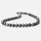 7.5 - 10mm Peacock Tahitian Saltwater Pearl Beads 15.5 inch 47 pieces A - Beadsofcambay.com