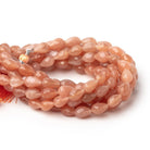 7.5 - 9.5mm Peach Moonstone Straight Drill Tear Drop 7.25 in 20 Beads - Beadsofcambay.com