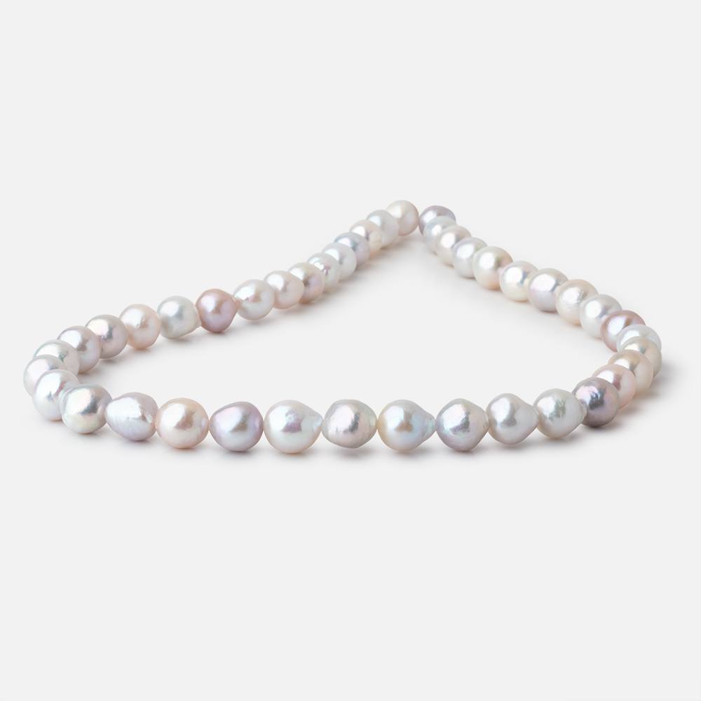 7.5 - 9.5mm Tri Color Chinese Akoya Saltwater Pearls 15.5 inch 40 Beads A - Beadsofcambay.com