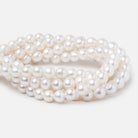 7.5-9mm Off White Chinese Akoya Saltwater Pearls 15.5 inch 48 pieces A - Beadsofcambay.com