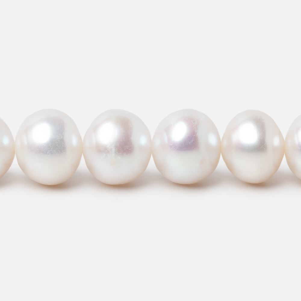 7.5-9mm Off White Chinese Akoya Saltwater Pearls 15.5 inch 48 pieces A - Beadsofcambay.com