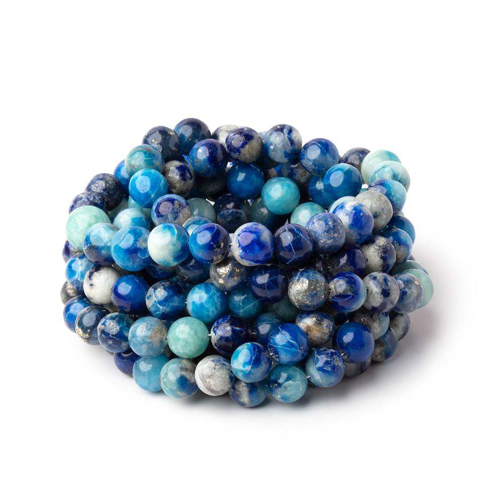 7.5mm Afghanite Plain Round Beads 18 inch 60 pieces AA - Beadsofcambay.com