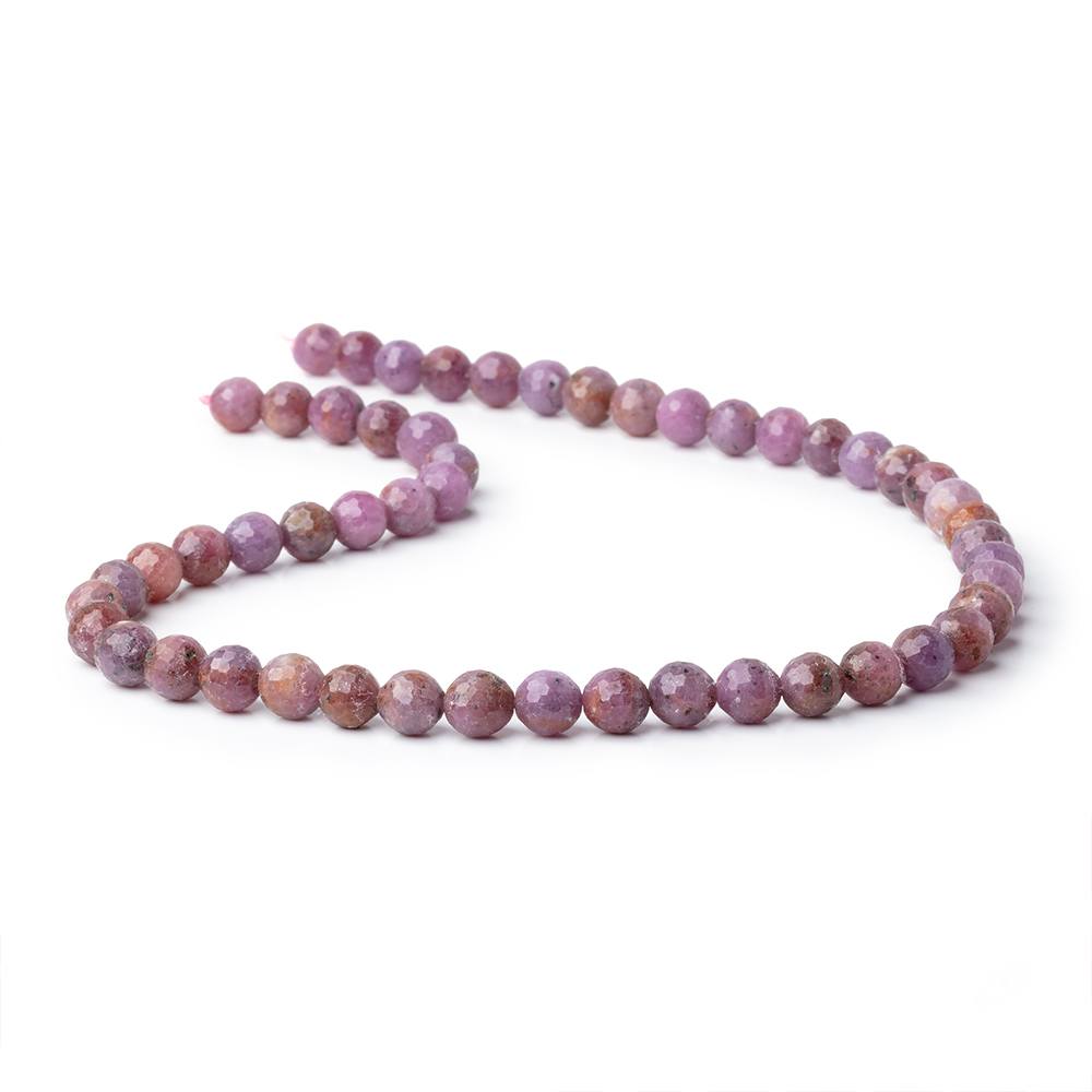 7.5mm Ruby faceted round beads 15.5 inch 50 pieces - Beadsofcambay.com