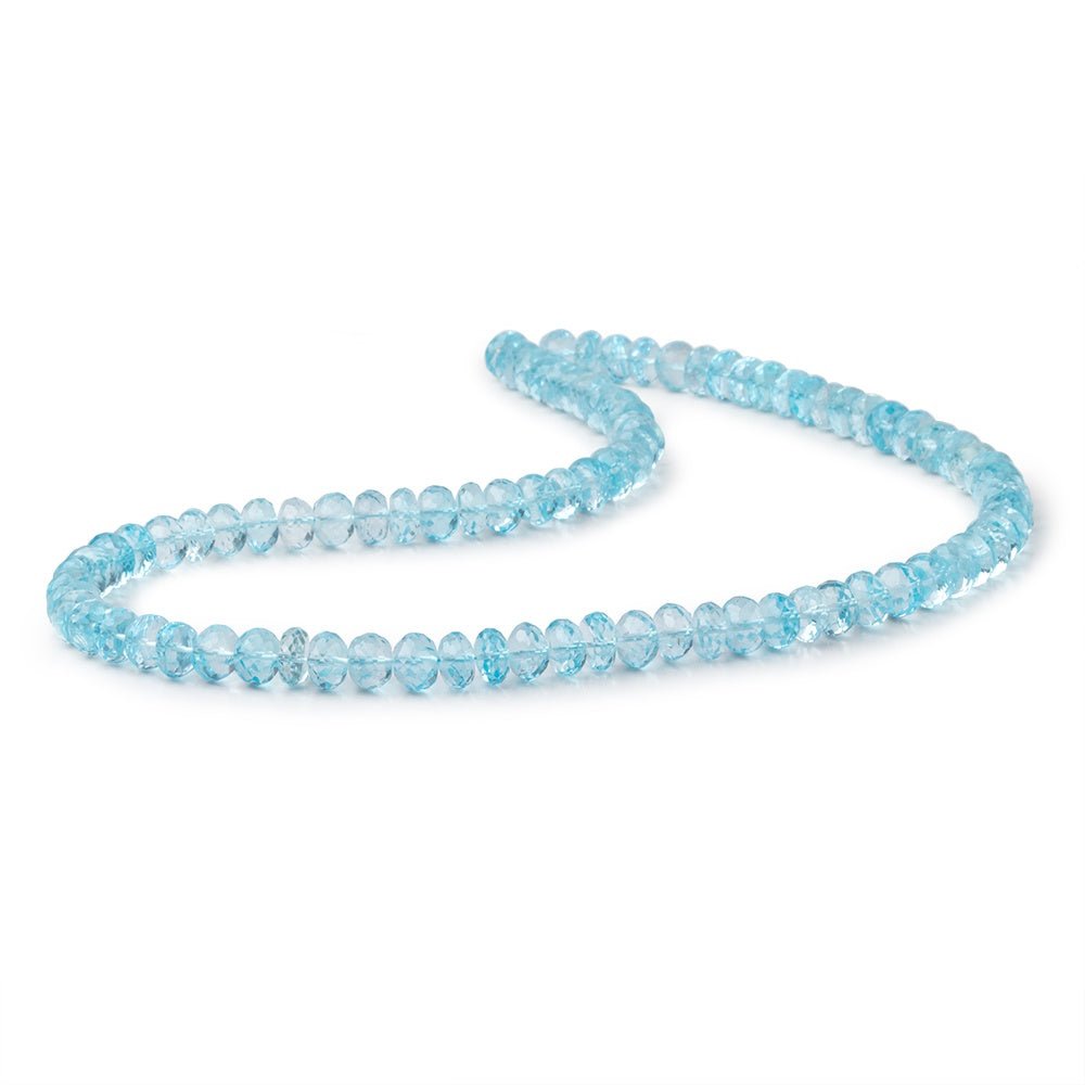 7.5mm Sky Blue Topaz Faceted Rondelles 17 inch 90 beads AA - Beadsofcambay.com