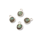 7mm Bezel Set Labradorite Faceted Cushion Set of 4 Pendants - Beadsofcambay.com