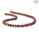 7mm Hessonite Garnet Plain Round 15 inch 55 Beads with a 1mm Hole - Beadsofcambay.com