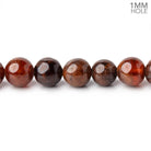 7mm Hessonite Garnet Plain Round 15 inch 55 Beads with a 1mm Hole - Beadsofcambay.com