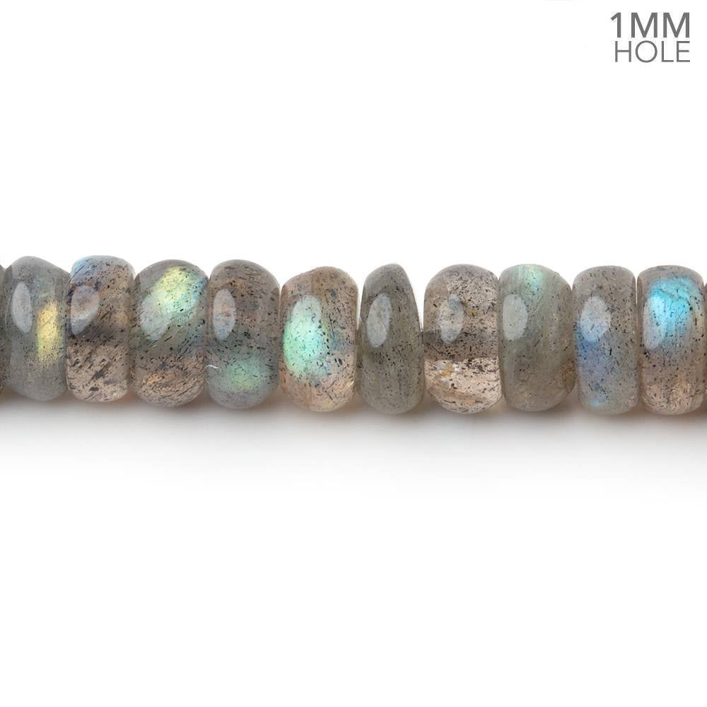 7mm Labradorite Plain Rondelle Beads 16 inch 105 pieces 1mm Hole - Beadsofcambay.com
