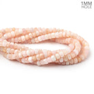 7mm Morganite Hexagon Tube 16 inch 75 Beads 1mm Drill Hole - Beadsofcambay.com