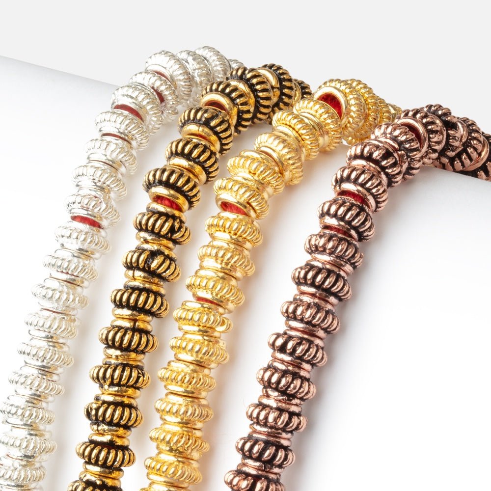 7mm Pinwheel Spacer Beads with 3mm Large Hole 8 inch Strand - Beadsofcambay.com