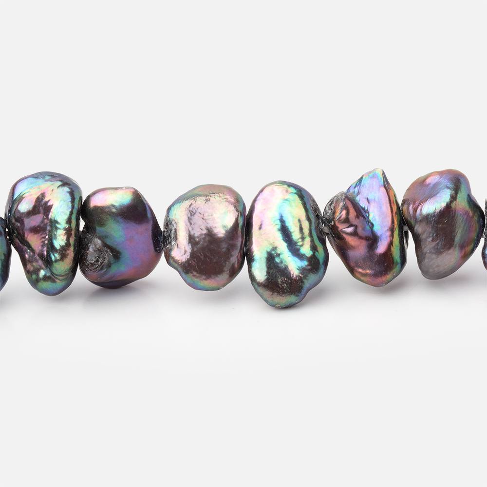 7x10-8x11mm Peacock Side Drill Keshi Freshwater Pearls 16 inch 51 pieces - Beadsofcambay.com