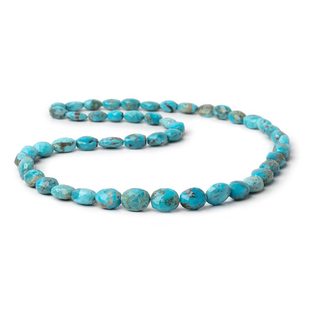 7x5-11x9mm Sleeping Beauty Turquoise Faceted Nuggets 18 inch 48 Beads - Beadsofcambay.com