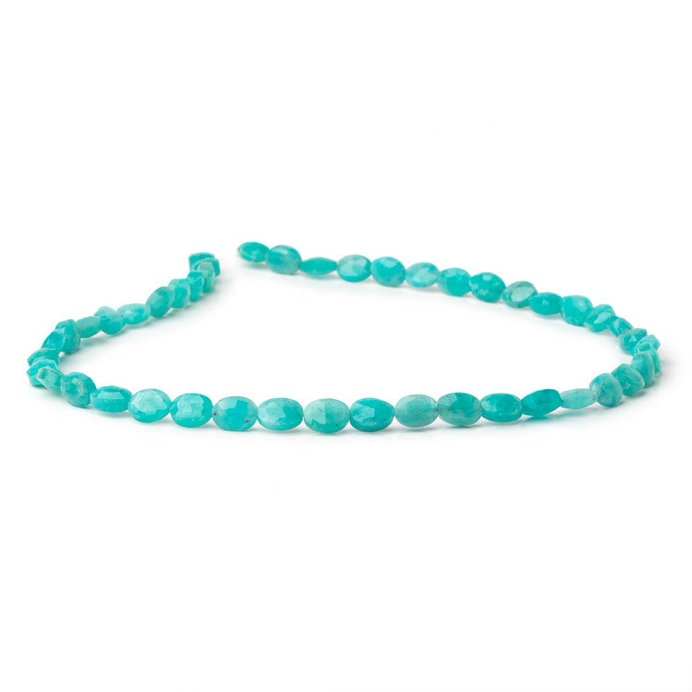 7x5mm Amazonite Faceted Oval Beads 13.5 inch 45 pieces - Beadsofcambay.com